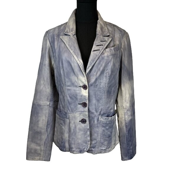 Conbipel Jackets & Blazers - Conbipel Women's Italian Leather Blazer Size S Y2K Vintage Edgy Academia Grunge